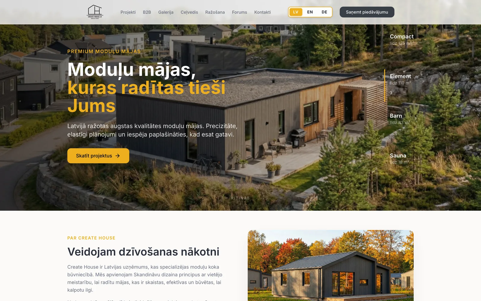 Create House website on desktop