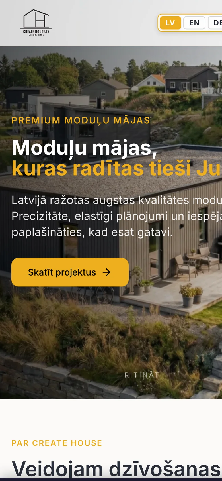 Create House website on mobile