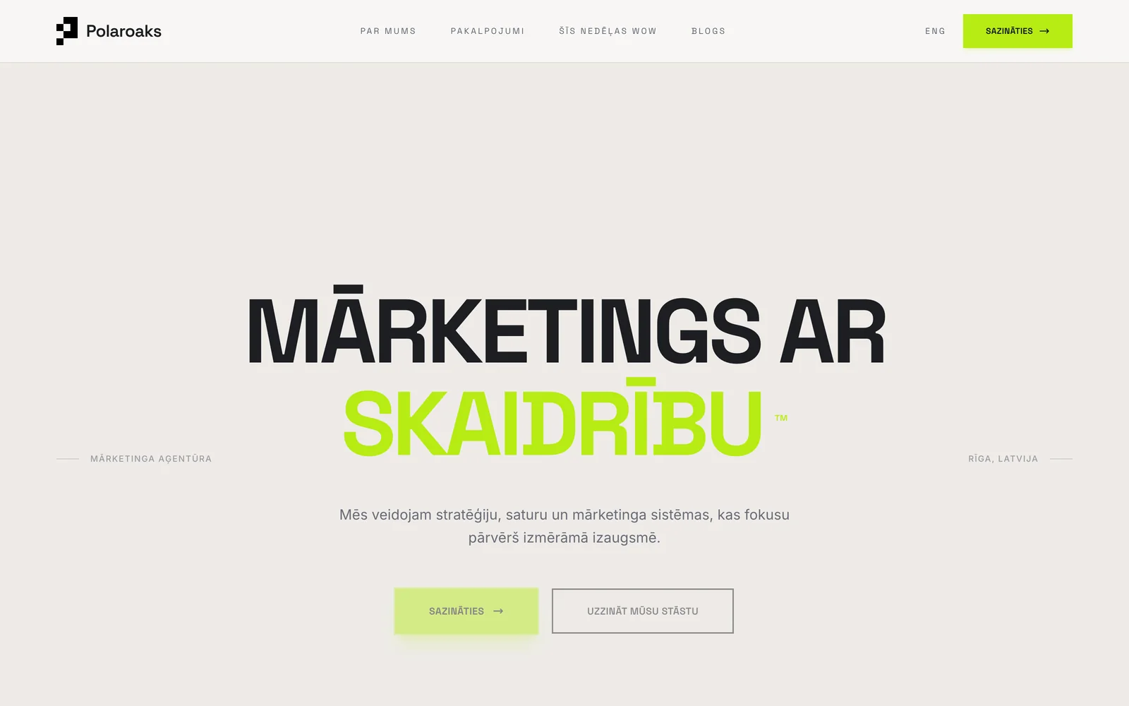 Polaroaks website on desktop