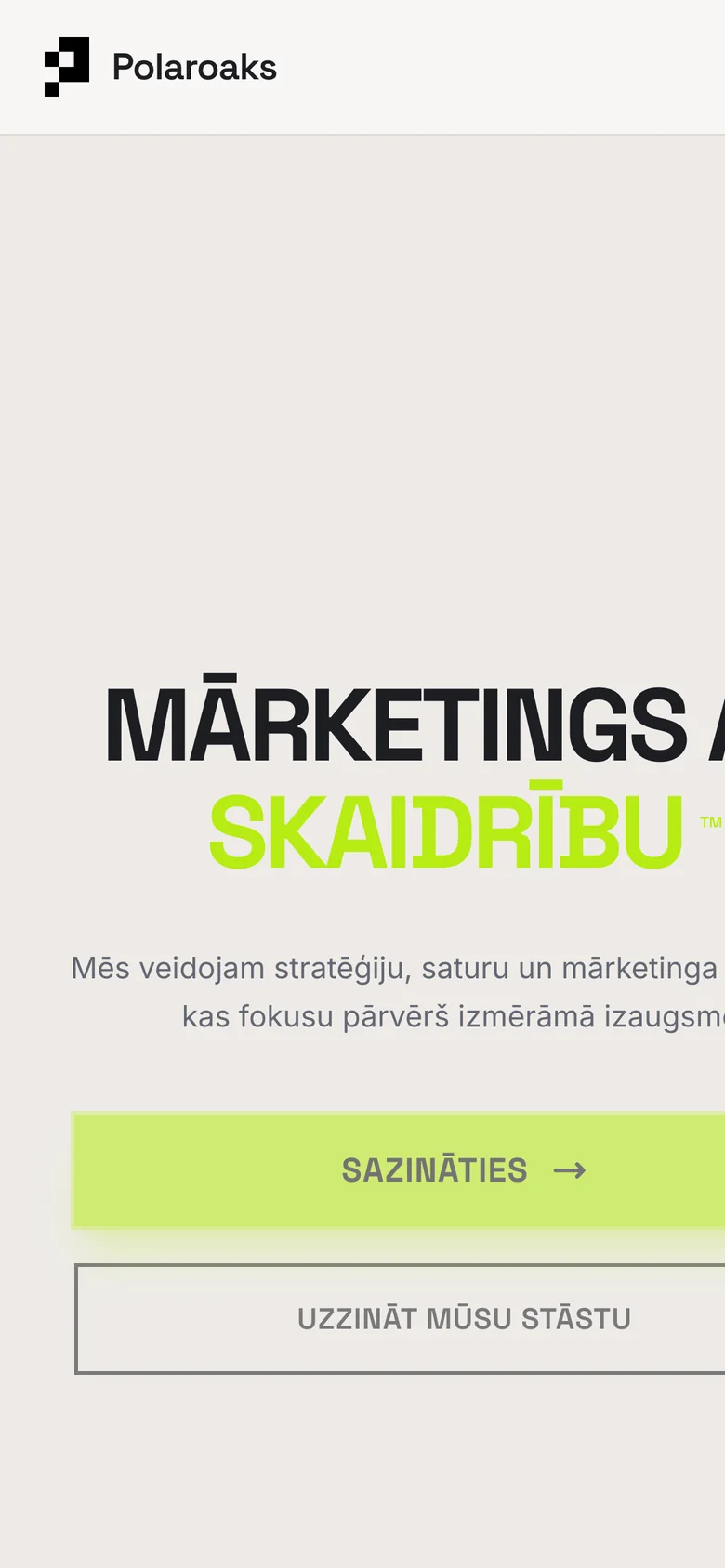 Polaroaks website on mobile
